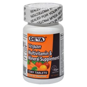 Deva Vegan Vitamins - Multivitamin And Mineral Supplement - 90 Tiny Tablets Deva Vegan Vitamins - Multivitamin And Mineral Supplement - 90 Tiny Tablets